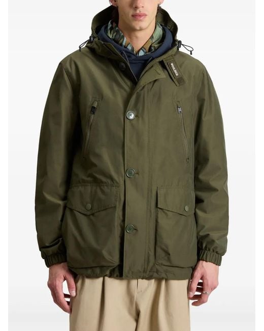 Woolrich Green Parka Light Ramar Con Cappuccio for men