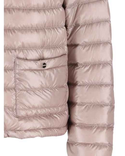 Herno Pink Zip-Up Quilted Jacket
