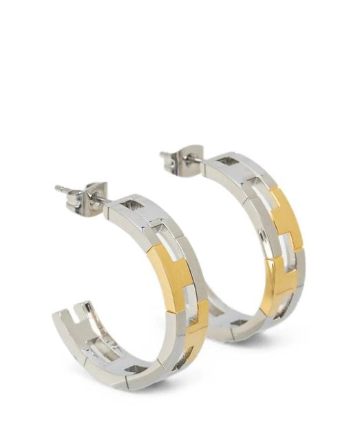 Trussardi Metallic Cut-Out Hoop Earrings