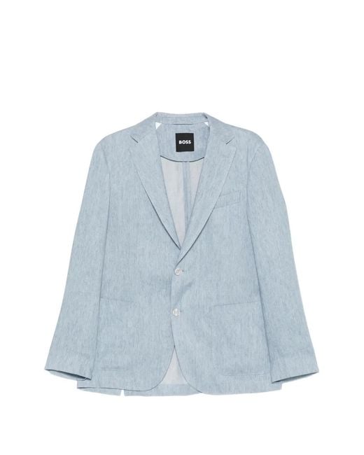 Boss Blue Chest-Pocket Blazer for men