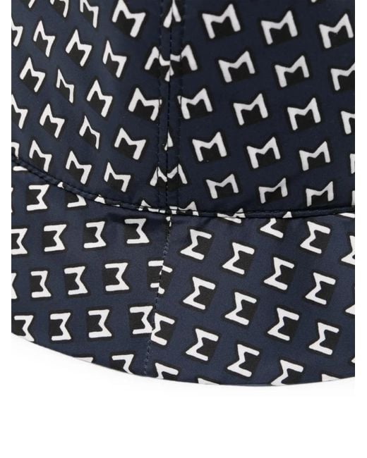 Moncler White Monogram-Print Bucket Hat