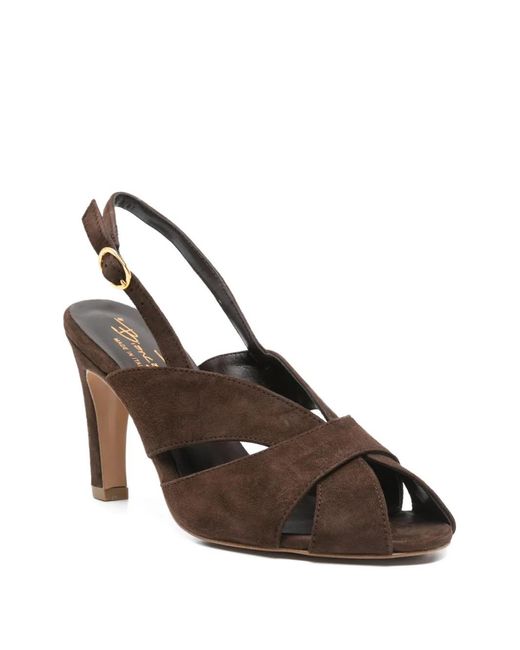BIANCADI Brown Crossover-Strap Sandals