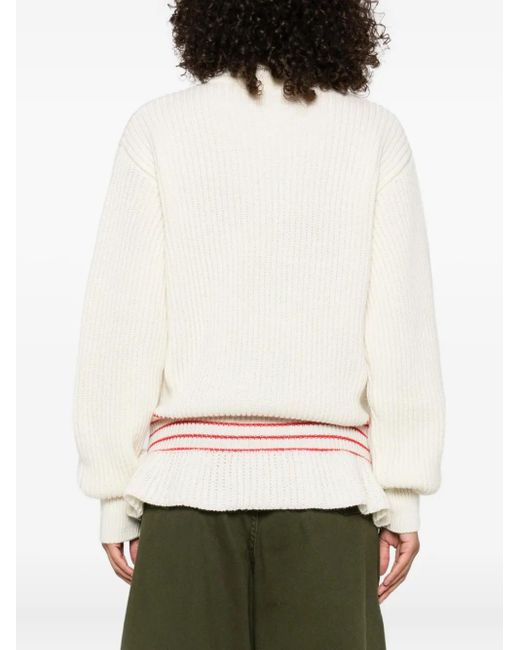 Maglione A Coste Con Collo Alto di Chloé in White