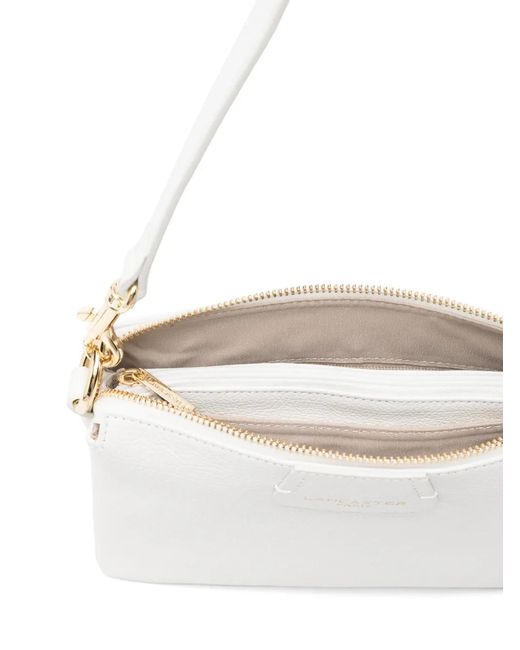 Lancaster White Leather Shoulder Bag