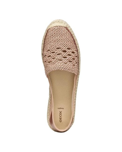 Geox Brown Crochet-Knit Panelled Espadrilles