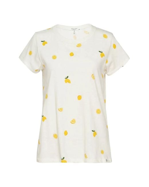 Rag & Bone White Lemon-Print T-Shirt