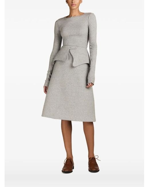 MARK-OFF Gray Chelsea Ribbed-Knit Top