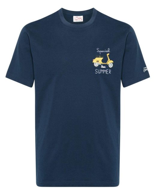 Mc2 Saint Barth X Vespa® T-shirt Met Print in het Blue voor heren