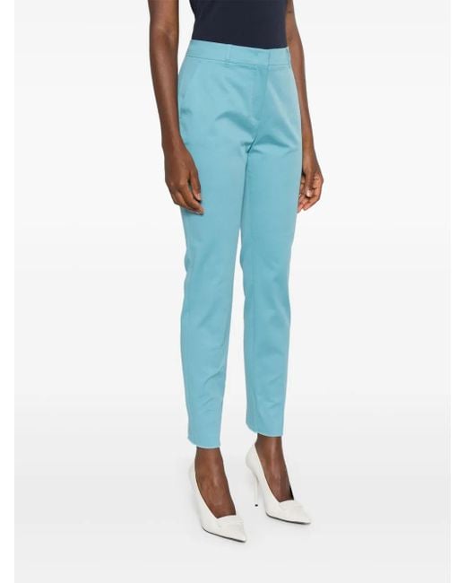 Max Mara Blue Stretch-Cotton Pants
