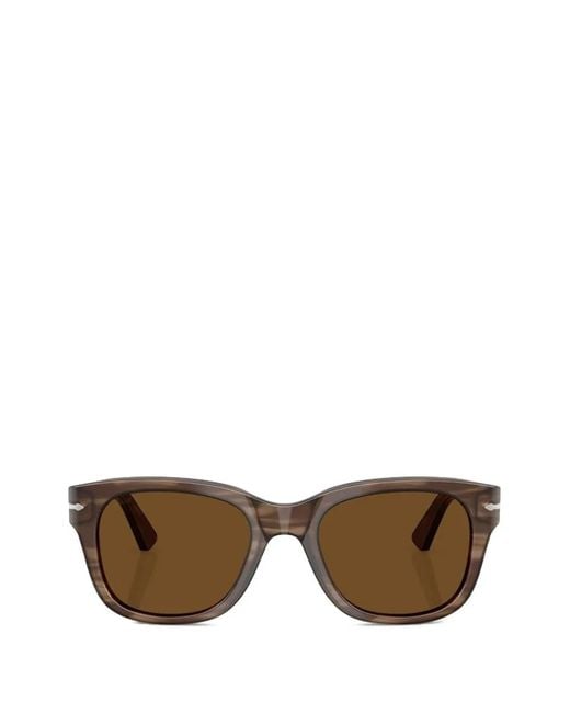 Persol Brown Rectangle-Frame Sunglasses