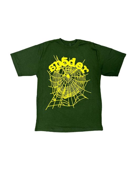 Sp5der T-Shirt mit Spinnennetz-Print in Green für Herren