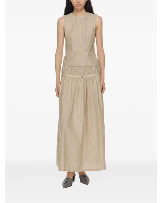 Paloma Wool Natural Striped Hook-And-Eye Vest