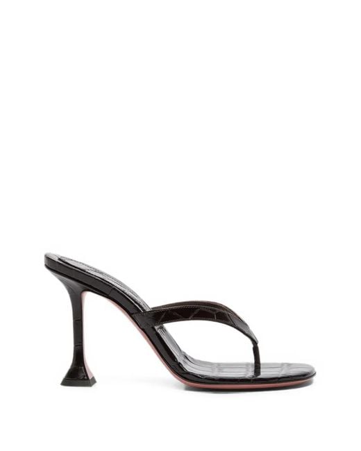 AMINA MUADDI White Juliette Croc-Effect Leather Sandals