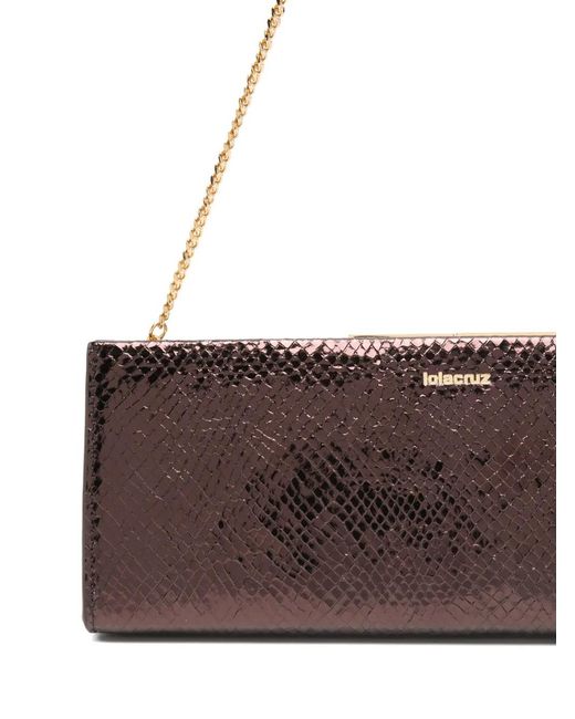 Lola Cruz White Écla Chain-Strap Clutch Bag