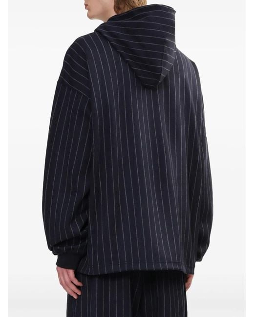 Junya Watanabe Blue Stripe Pattern Hoodie for men