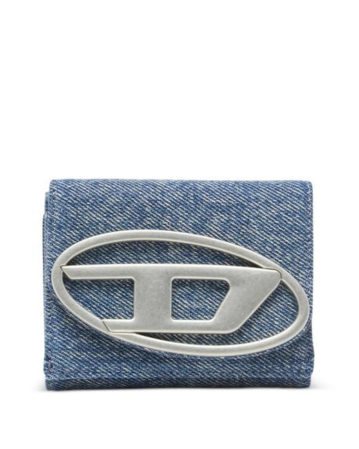 DIESEL Blue Logo-Plaque Wallet