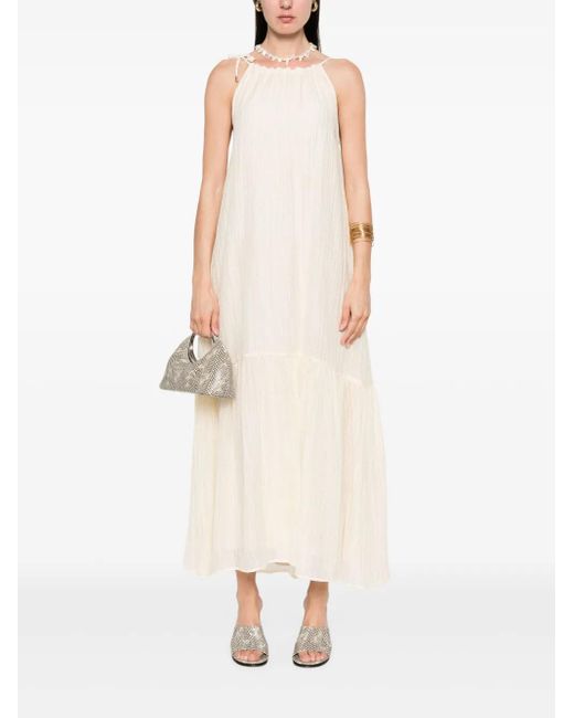 Liu Jo White Textured Maxi Dress