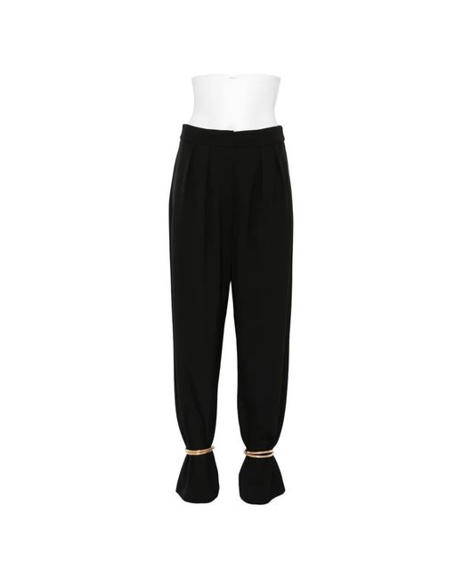 SIMONA CORSELLINI Black Anklet-Detail Trousers