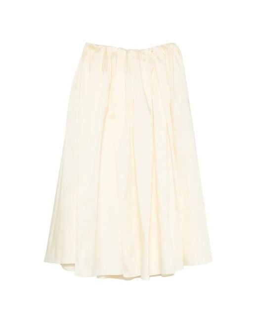 Abadia White Elodie Midi Skirt