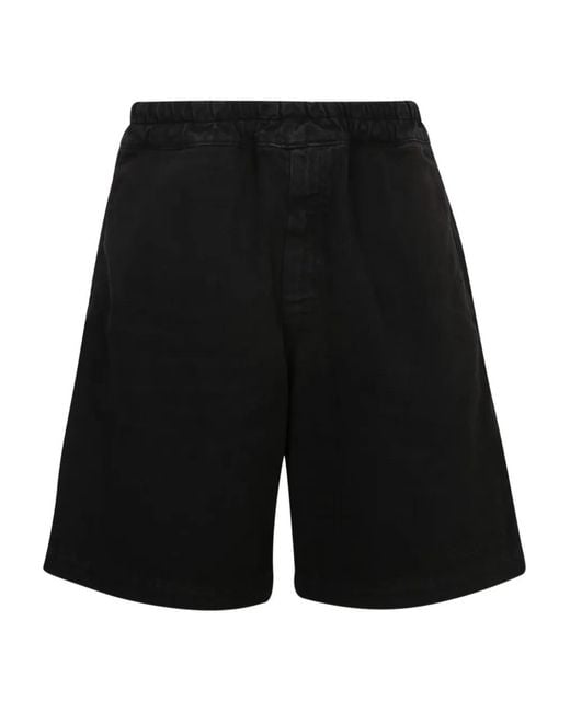 14 Bros Black Drawstring Pocket Shorts for men