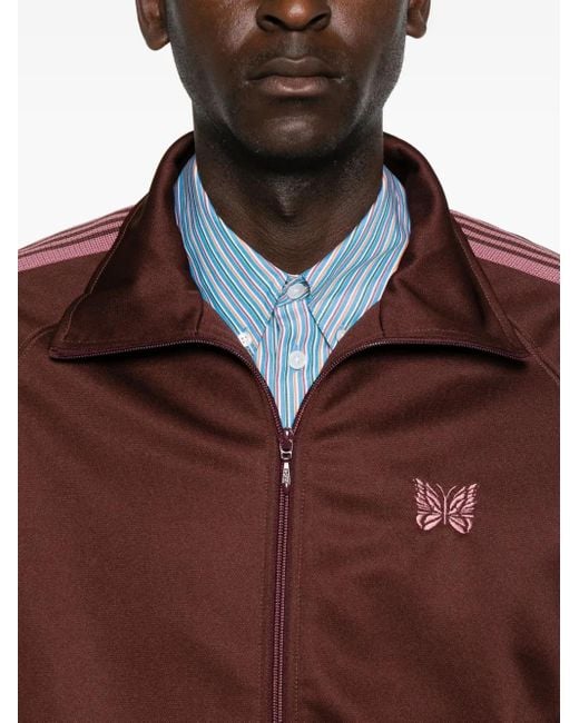 メンズ Needles Striped Zip Jacket Red