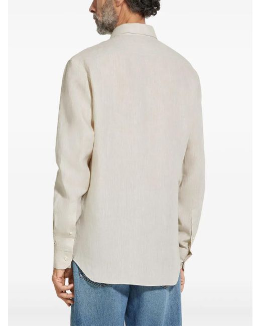 Zegna White Oasi Lino Shirt for men