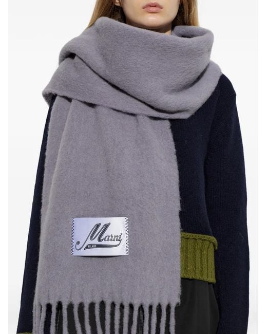 Marni Gray Schal Mit Fransen