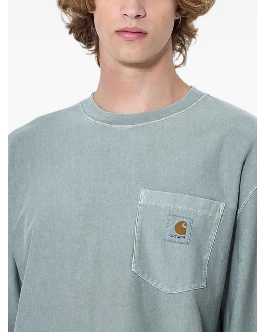 Carhartt Blue Loose Pocket Long-Sleeve T-Shirt