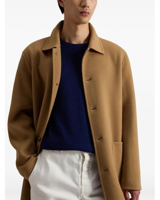 Woolrich Natural Single-Breasted Coat for men