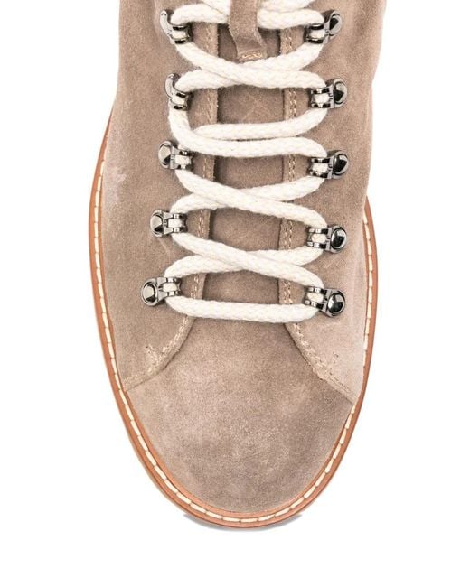 Eleventy Gray Panelled Lace-Up Boots for men