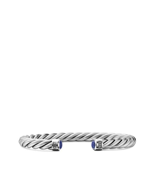 David Yurman White Sterling Cable Cuff Bracelet (6Mm) for men