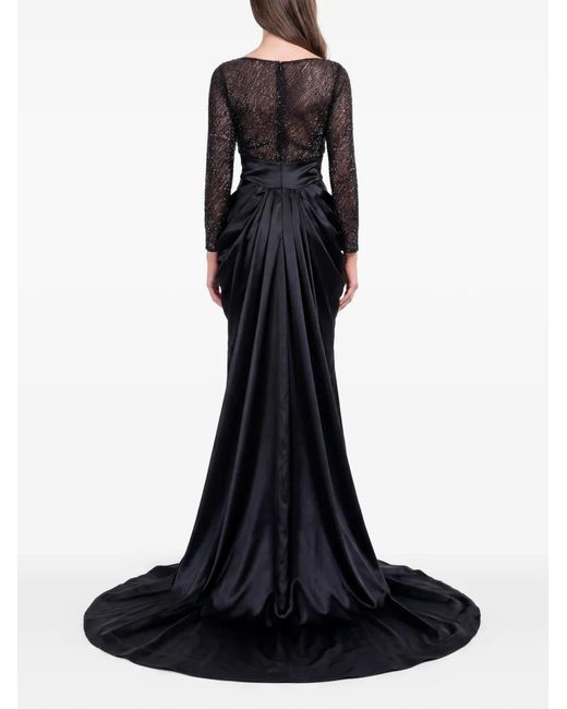 Gatti Nolli by Marwan Black Embroidered Mermaid Dress
