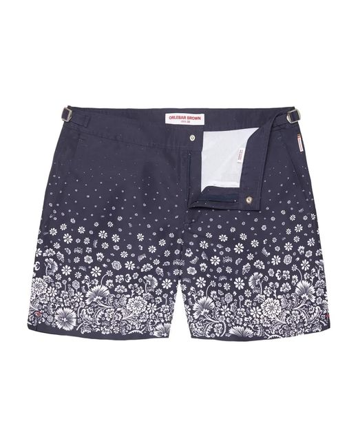 Orlebar Brown Blue Floral-Print Swim Shorts for men