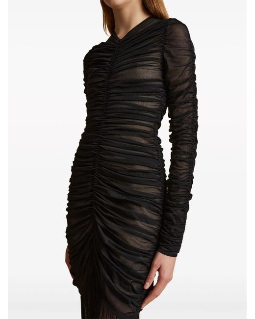 Khaite Guisa シャーリング ドレス Black