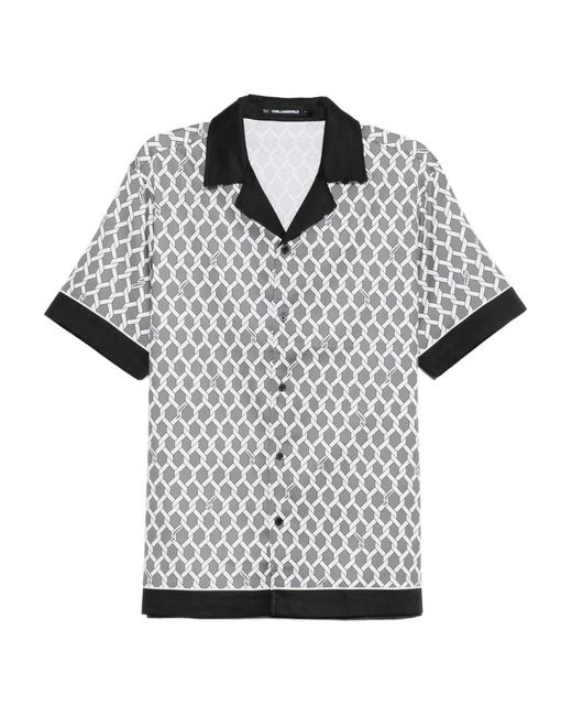 Karl Lagerfeld Gray Aop Sslv Shirt for men