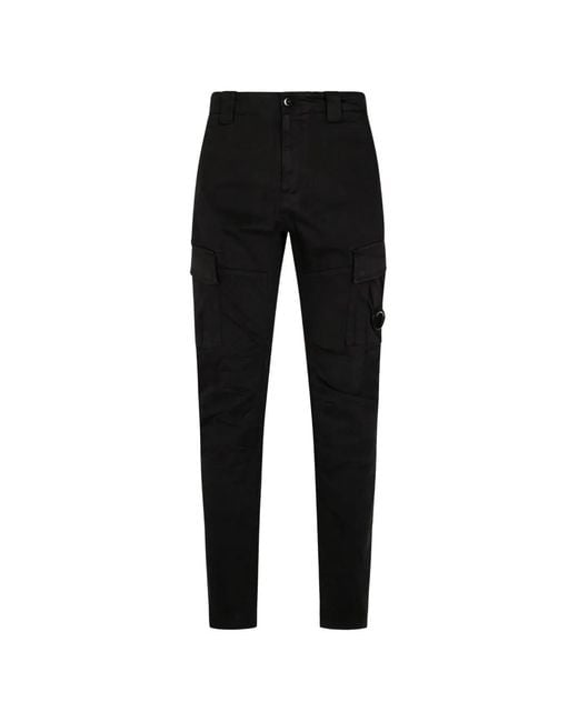C P Company Black Lens-Detail Cargo Pants for men