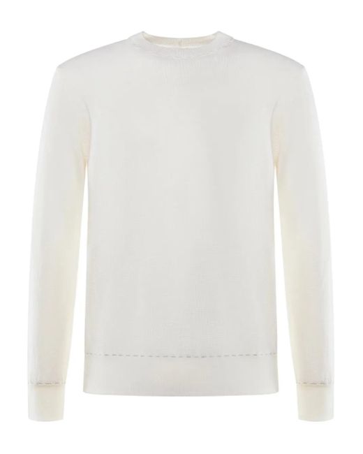 Eleventy White Wool Sweater for men