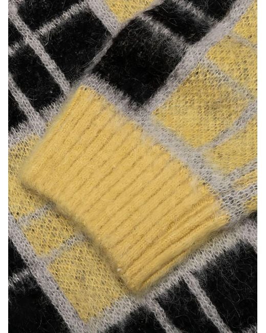 AWAKE NY Black Checked Mohair Sweater for men