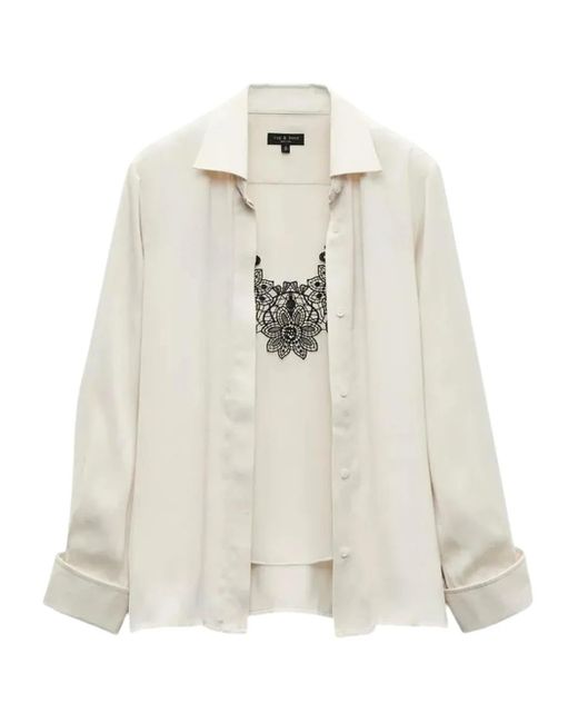 Rag & Bone White Venus Popover Shirt