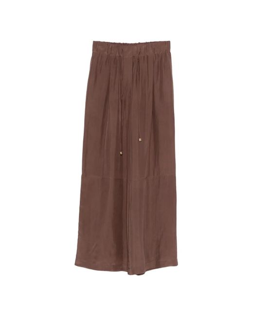 Alysi Brown Drawstring Straight Trousers