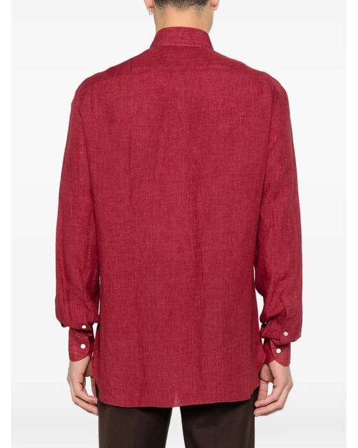 Isaia Red Buttoned Shirt for men