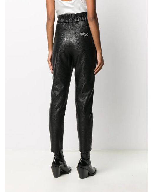 Philosophy Di Lorenzo Serafini Black Faux-Leather Slim Trousers