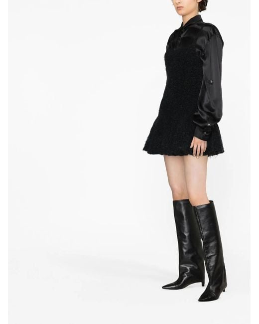 Jil Sander Black Bouclé Knitted Minidress