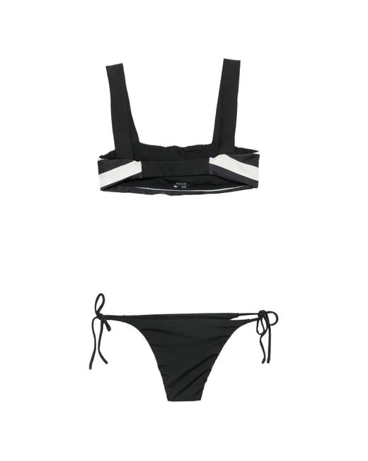 Osklen White Striped Side-Tie Bikini