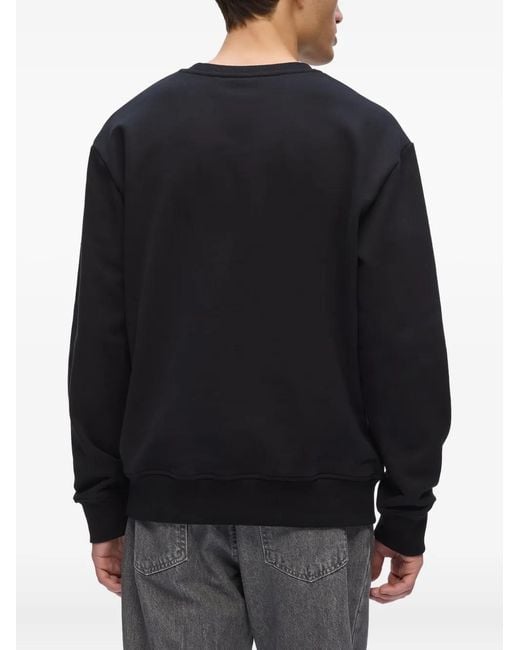 Karl Lagerfeld Black Logo-Embellished Sweatshirt for men