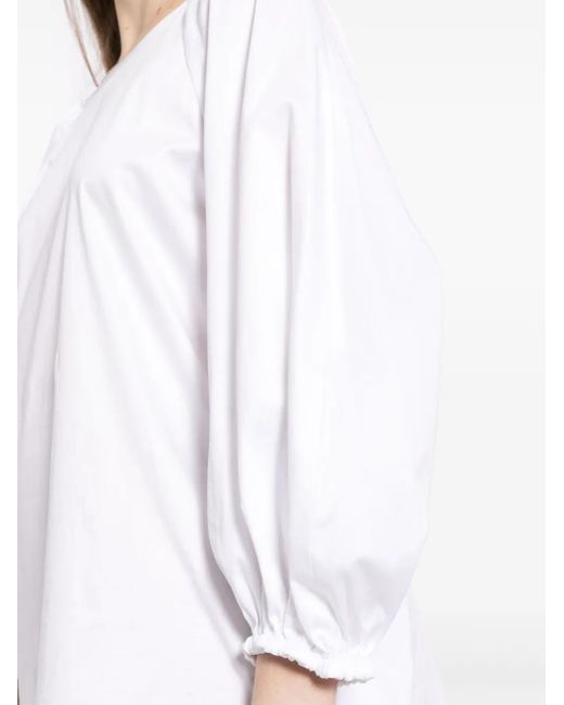 Carolina Herrera White Boat-Neck Blouse