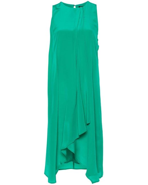 Liu Jo Green Sleeveless Silk Midi Dress
