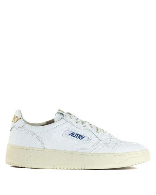 Autry White Medalist Low Leather Sneakers