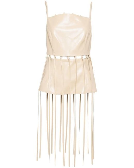 Nanushka Natural Citta Faux-Leather Top