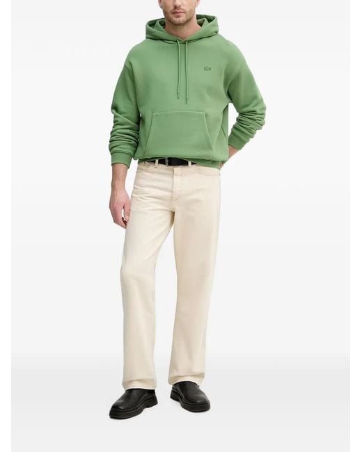 Lacoste Green Logo-Patch Hoodie
